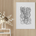 Vintage Octopus Illustration in Black and White   Poster<br><div class="desc">Vintage Octopus Illustration in Black and White Poster</div>