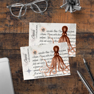 Vintage Octopus Illustration Thank You Card