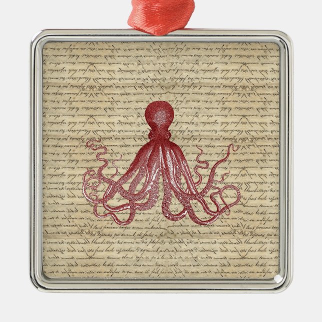 Vintage octopus metal ornament (Front)