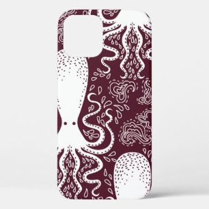 vintage Octopus pattern. iPhone 12 Case