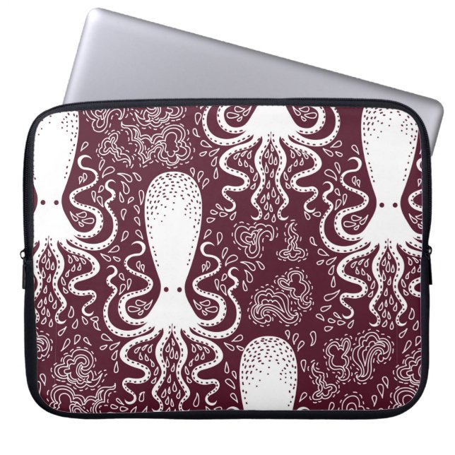 vintage Octopus pattern. Laptop Sleeve (Front)