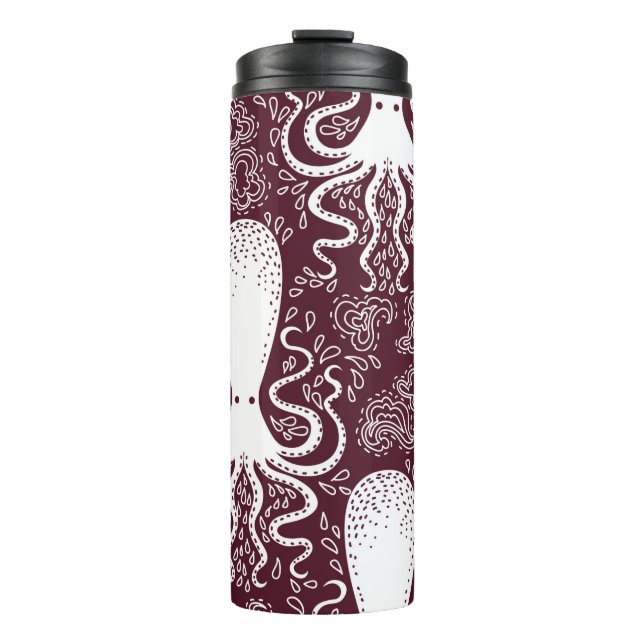 vintage Octopus pattern. Thermal Tumbler (Front)