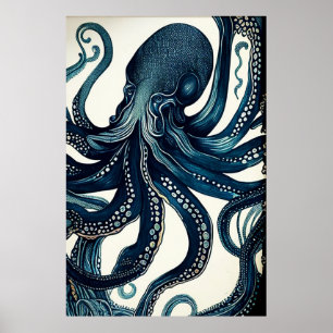 Vintage Octopus Poster