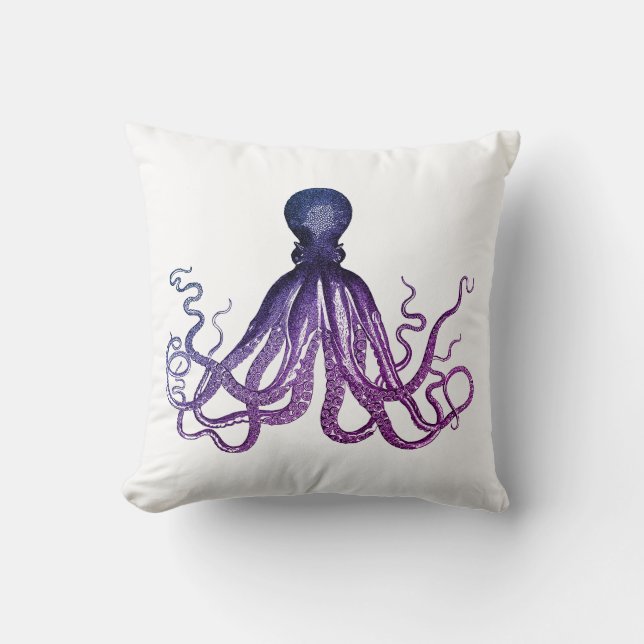 Vintage Octopus Sealife  Cushion (Front)