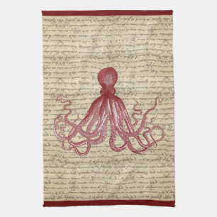Vintage octopus tea towel
