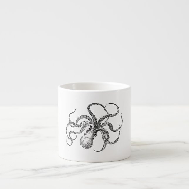 Vintage Octopus Template Espresso Cup (Front)
