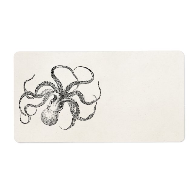 Vintage Octopus Template on Antique Paper (Front)