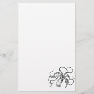 Vintage Octopus Template Stationery