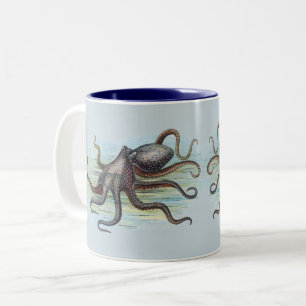 Vintage Octopus Two-Tone Coffee Mug