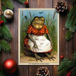 Vintage Odd Frog Lady Christmas Card<br><div class="desc">Vintage Victorian odd frog lady Christmas card.  High quality,  custom restored vintage image from the late 1800s.</div>