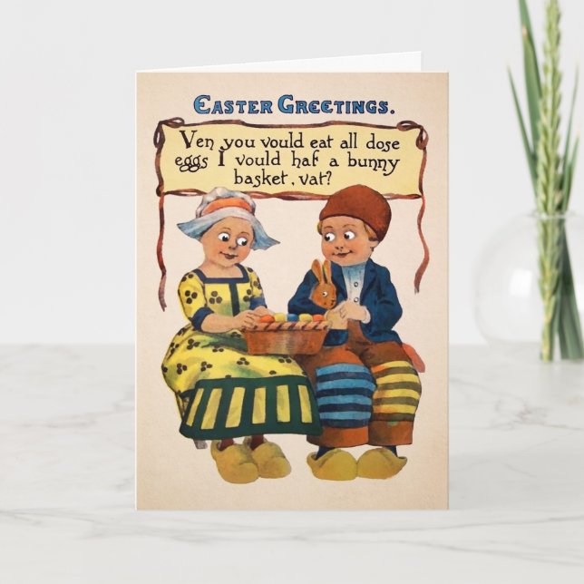 Vintage Odd Kids Easter Card (Front)