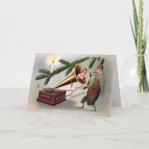 Vintage Odd Pinecone Man Christmas Card
