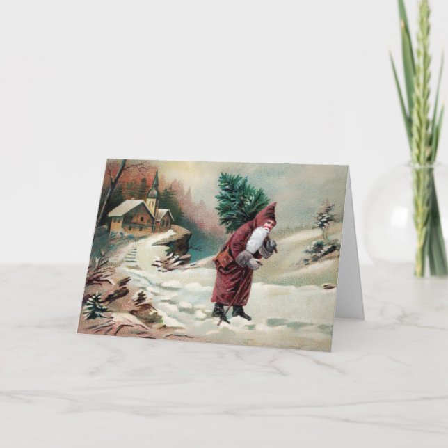 Vintage Odd Santa Holiday Card (Front)