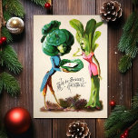Vintage Odd Veggies Christmas Card<br><div class="desc">Vintage Victorian odd vegetables Christmas card.  High quality,  custom restored vintage image from the late 1800s.</div>