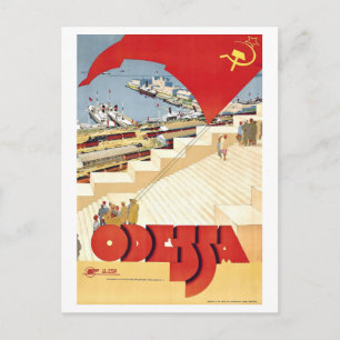 Vintage Odessa Travel Poster Postcard