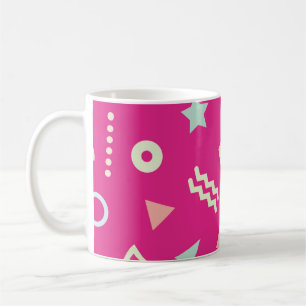 Vintage of seamless repeat pattern with Memphis on Coffee Mug