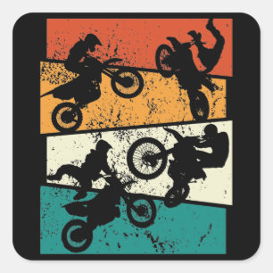 vintage Off Road Enduro motocross motorcycle Square Sticker