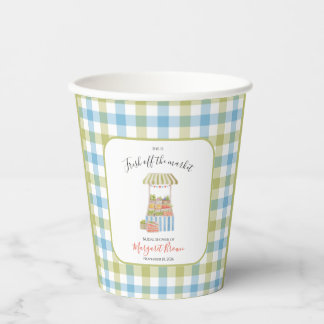 Vintage off the market Bridal Shower: green & blue Paper Cups