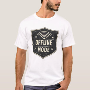 Vintage Offline Mode Wifi Shield Funny Tech T-Shir T-Shirt