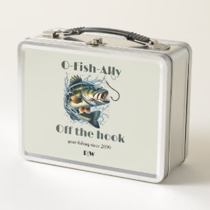 Vintage OFishAlly Retired Big Fish Off The Hook Metal Lunch Box