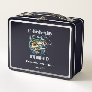 Vintage OFishAlly Retired Big Fish Take The Bait Metal Lunch Box
