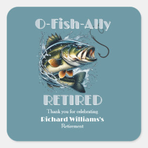 Vintage OFishAlly Retired Big Fish Take The Bait Square Sticker