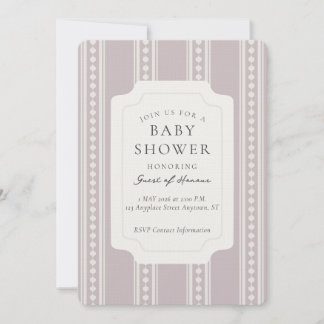 Vintage Ogee Stripe Geometric Baby Shower Invitation