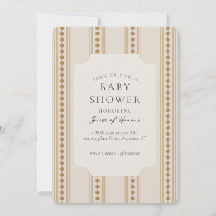 Vintage Ogee Stripe Geometric Baby Shower Invitation