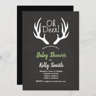 vintage oh deer baby shower invitation