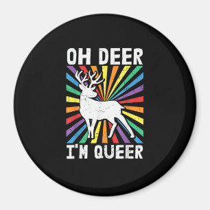 Vintage Oh Deer I'm Queer Pride LGBT Gay Lesbian   Magnet