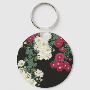 Vintage Ohara Koson Chrysanthemum Art Key Ring