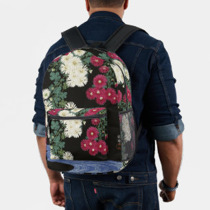 Vintage Ohara Koson Chrysanthemum Art Printed Backpack