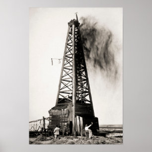 Vintage Oil Well Photo Poster