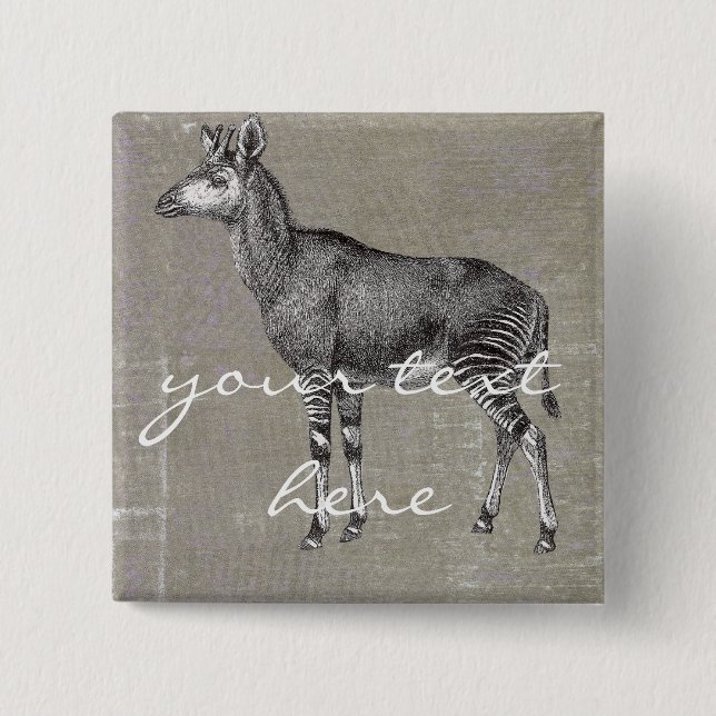 Vintage Okapi 15 Cm Square Badge (Front)