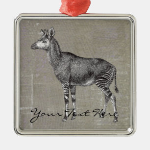 Vintage Okapi Metal Tree Decoration
