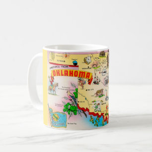 Vintage Oklahoma Illustrated Map Coffee Mug