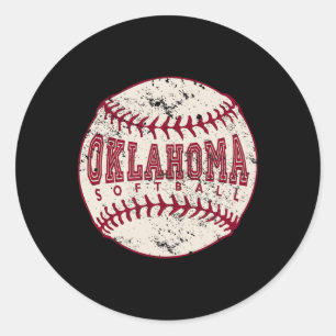 Vintage Oklahoma Softll Ll Classic Round Sticker