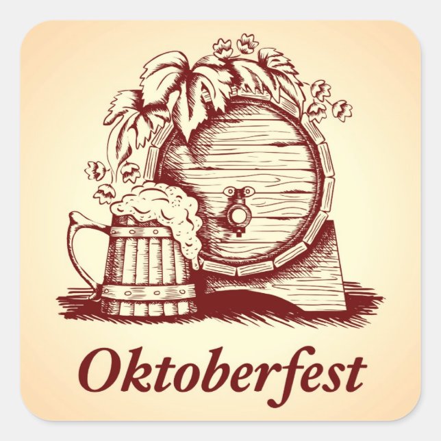 Vintage Oktoberfest Square Sticker (Front)