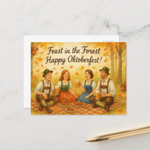 Vintage Oktoberfest Toast Postcard
