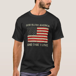 Vintage Old American Flag God Bless America Land T T-Shirt