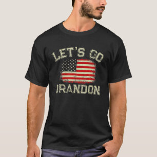 Vintage Old American Flag Let's Go Brandon Impeach T-Shirt