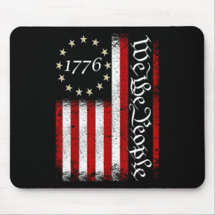 Vintage Old American Flag Patriotic 1776 We The Pe Mouse Pad