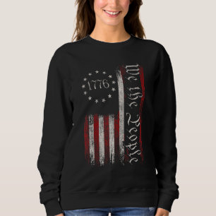 Vintage Old American Flag Patriotic 1776 We The Pe Sweatshirt
