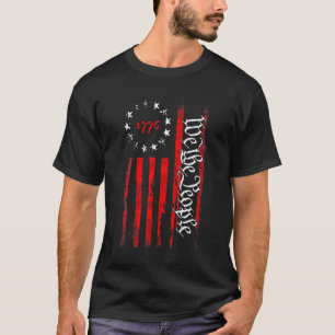 Vintage Old American Flag Patriotic 1776 We The Pe T-Shirt