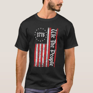 Vintage Old American Flag Patriotic 1776 We The Pe T-Shirt