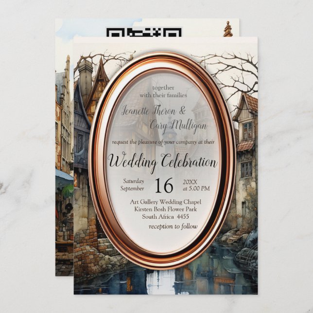 Vintage Old Amsterdam Art Invitation (Front/Back)