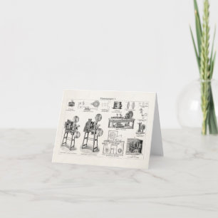 Vintage Old Antique Movie Camera Cinematography Card