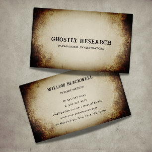 Vintage Old Antique Paper Psychic Medium Grunge Business Card