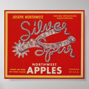 Vintage Old Apple Fruit Crate Labels Poster