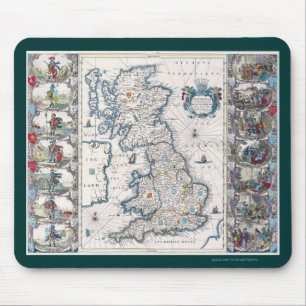 Vintage Old Britain Map History-lover Design Mouse Pad